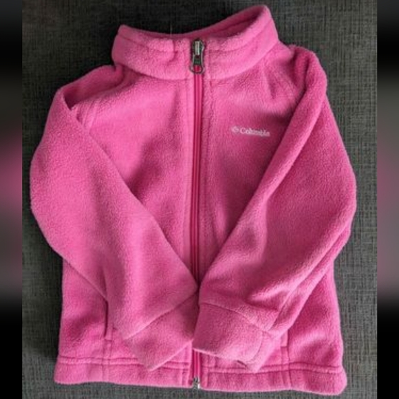 Columbia pink toddler fleece zip up 2t - Picture 1 of 3